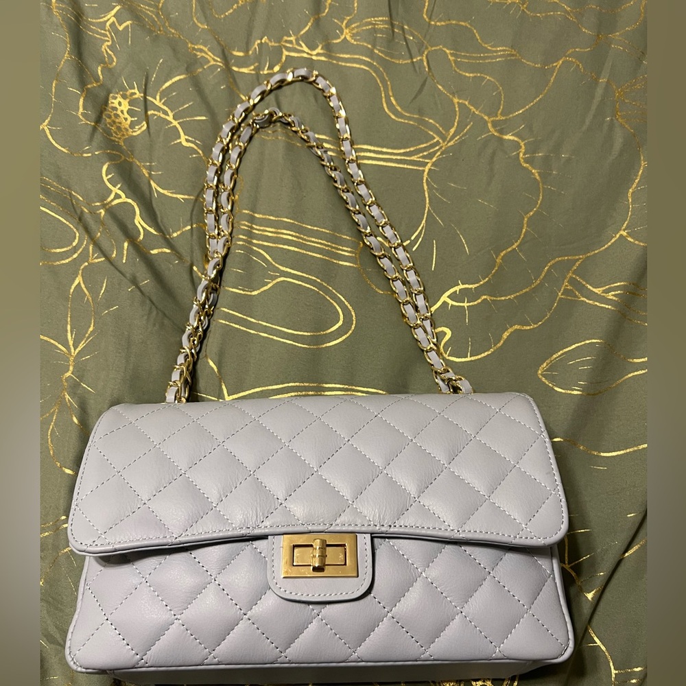 Blue/Gray Roberta Rossi flap bag